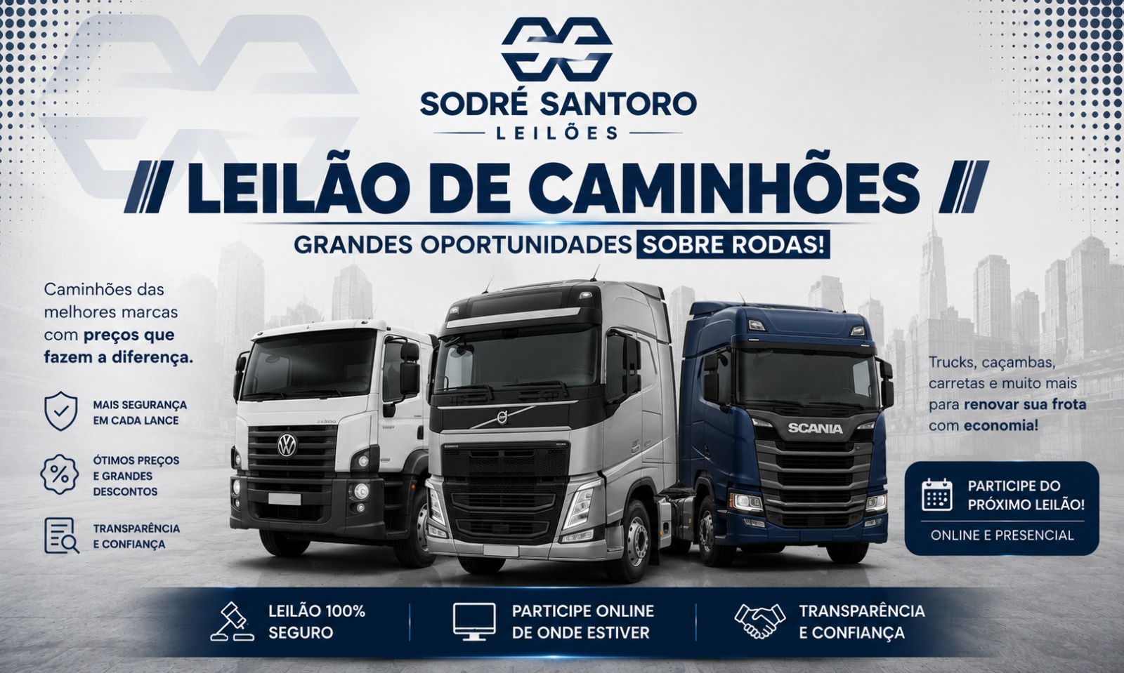 Leilão de Caminhões - Segunda-Feira - 28/09/2026